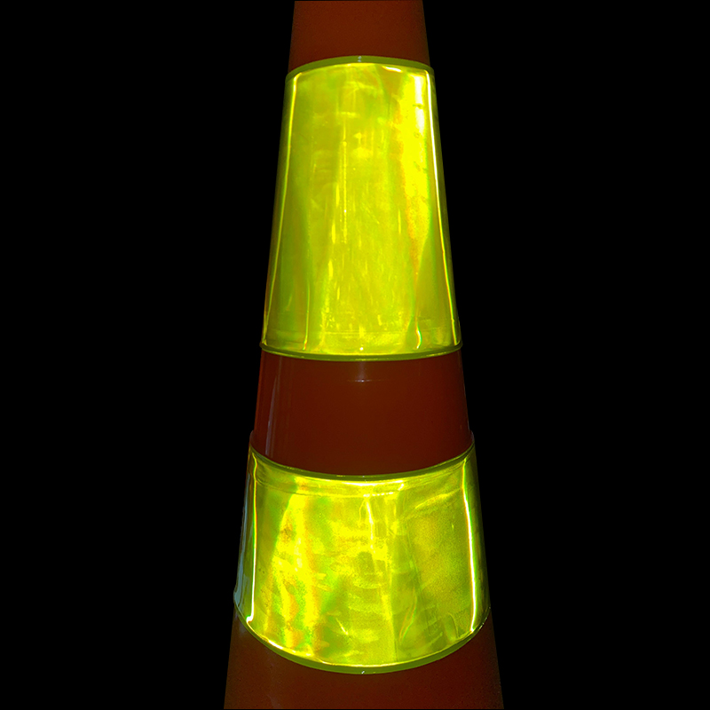 Fluorescent Yellow Replacement Reflective Traffic Cone Sleeve - 